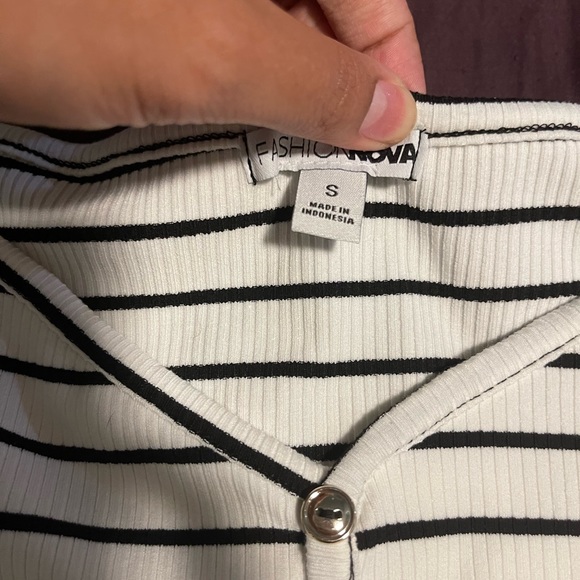 SHORT SLEEVE STRIPED FASHION NOVA SHIRT - Picture 3 of 3